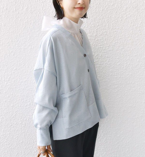 SHIPS for women「【WEB限定】〈手洗い可能〉シアー ラメ ポンチョ カーディガン」|カーディガン|