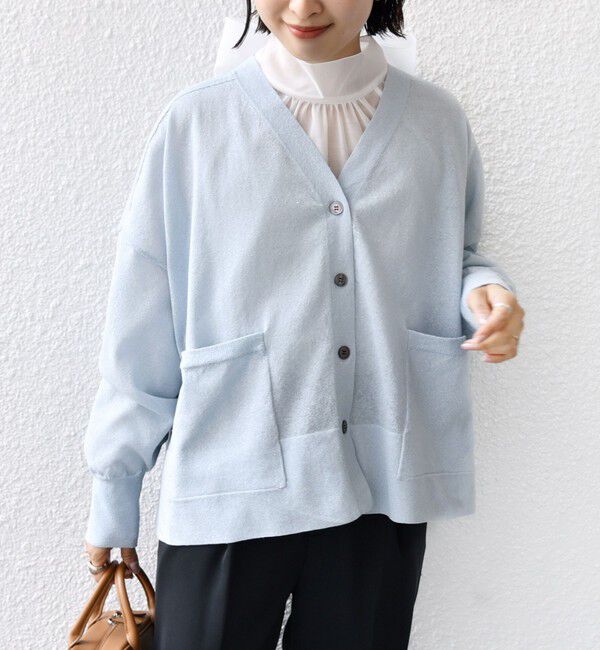 SHIPS for women「【WEB限定】〈手洗い可能〉シアー ラメ ポンチョ カーディガン」|カーディガン|