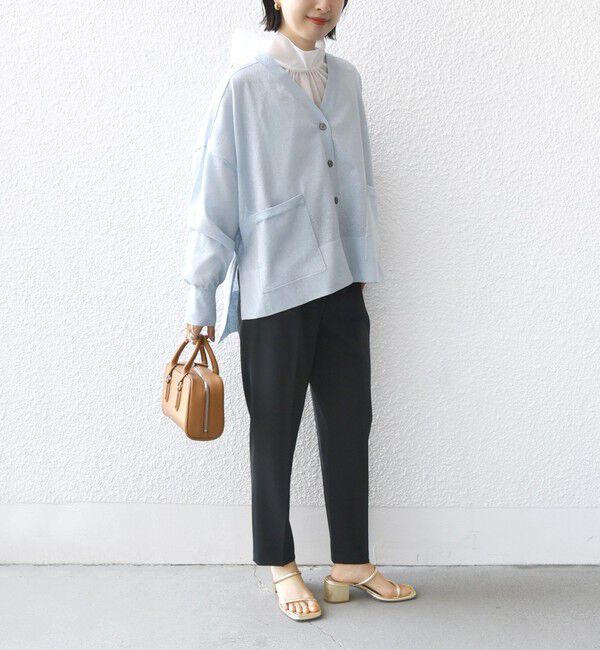 SHIPS for women「【WEB限定】〈手洗い可能〉シアー ラメ ポンチョ カーディガン」|カーディガン|