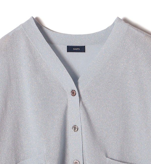 SHIPS for women「【WEB限定】〈手洗い可能〉シアー ラメ ポンチョ カーディガン」|カーディガン|