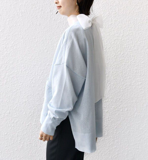 SHIPS for women「【WEB限定】〈手洗い可能〉シアー ラメ ポンチョ カーディガン」|カーディガン|