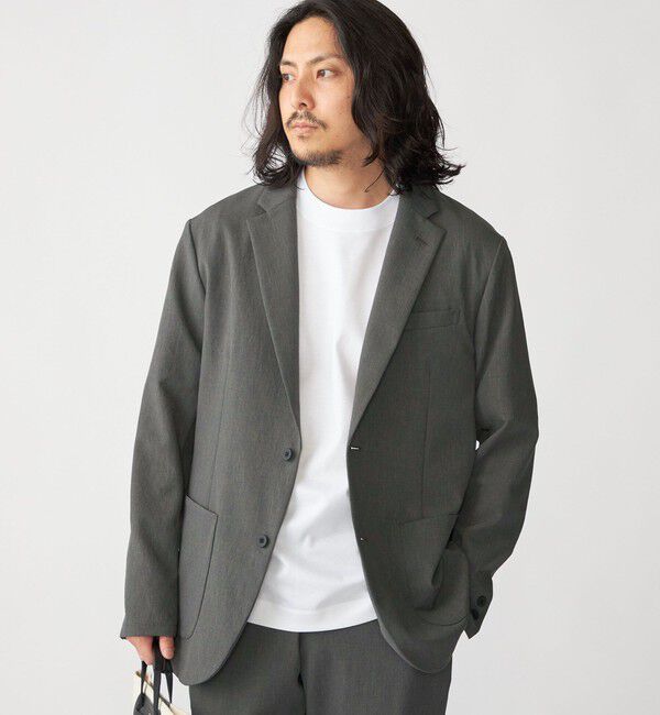 SHIPS「SHIPS:〈手洗い可能/セットアップ対応〉RIRANCHA(R) 2ボタン ジャケット」|テーラードジャケット|グレー