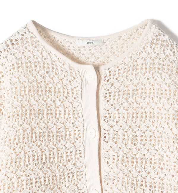 SHIPS for women「〈手洗い可能〉透かし編み 2WAY ニット ジャケット」|カーディガン|