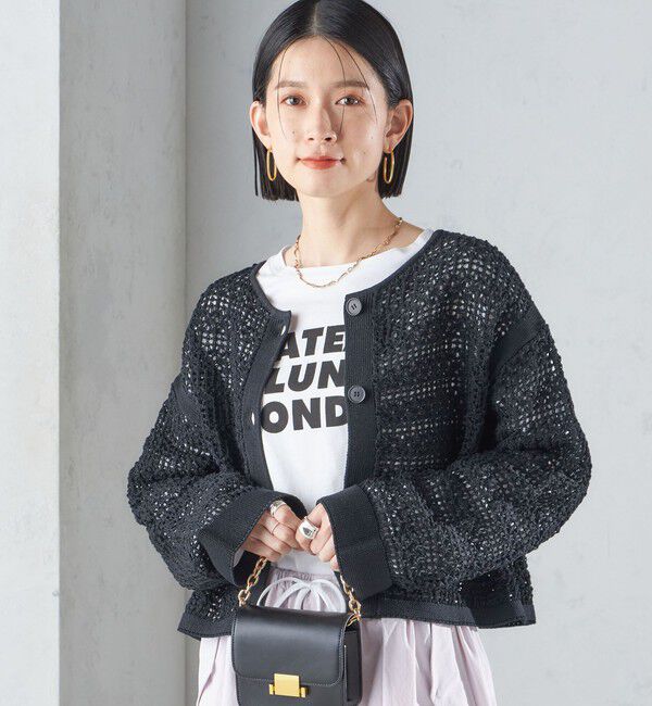 SHIPS for women「〈手洗い可能〉透かし編み 2WAY ニット ジャケット」|カーディガン|
