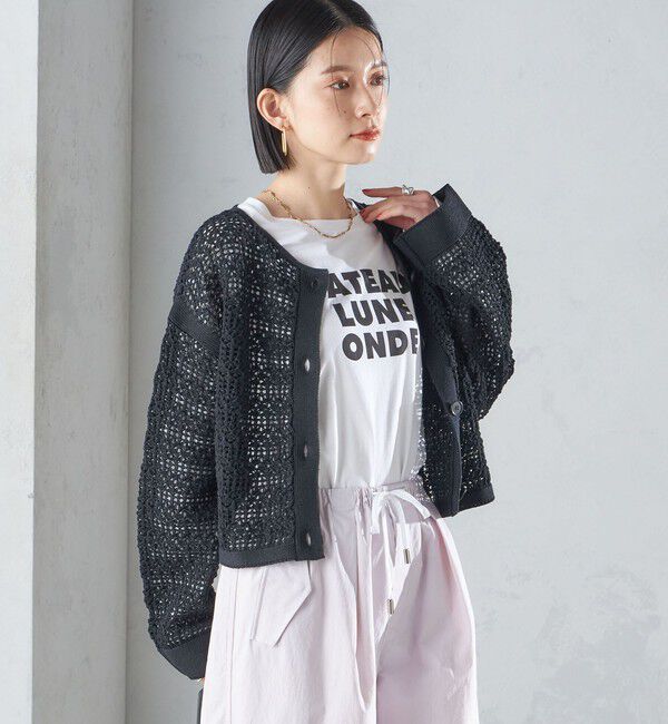 SHIPS for women「〈手洗い可能〉透かし編み 2WAY ニット ジャケット」|カーディガン|