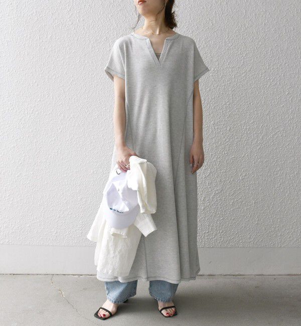 SHIPS any「SHIPS any:〈洗濯機可能〉ワッフル スキッパー Aライン ワンピース」|ワンピース|