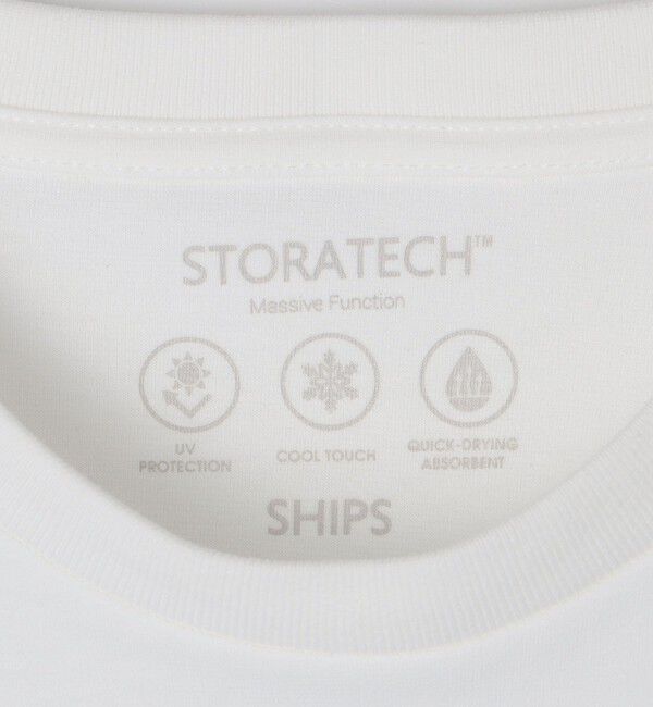 SHIPS「【WEB限定】SHIPS:〈接触冷感・吸水速乾等〉STORATECH(TM）ワンポイントロゴ スムース Tシャツ」|Tシャツ・カットソー|