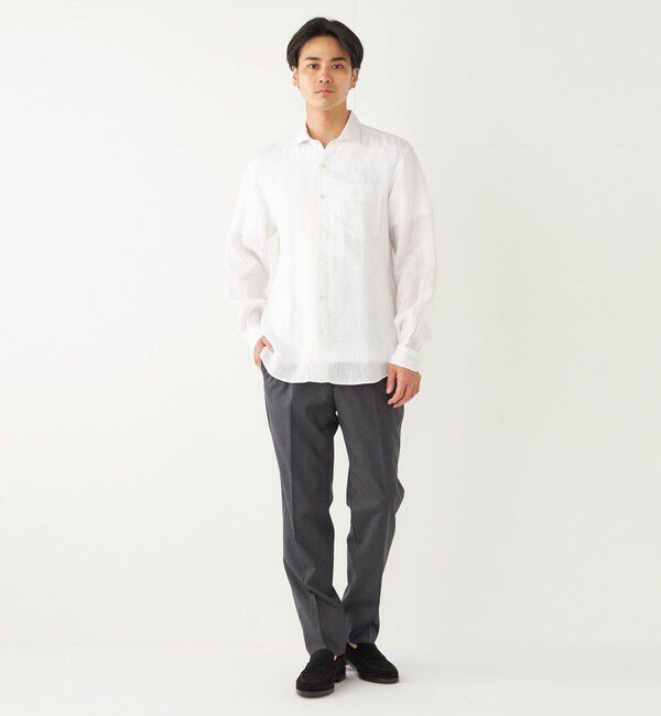 SHIPS Colors 「SHIPS Colors:〈洗濯機可能〉リネン セミワイドカラー シャツ」|シャツ・ブラウス|