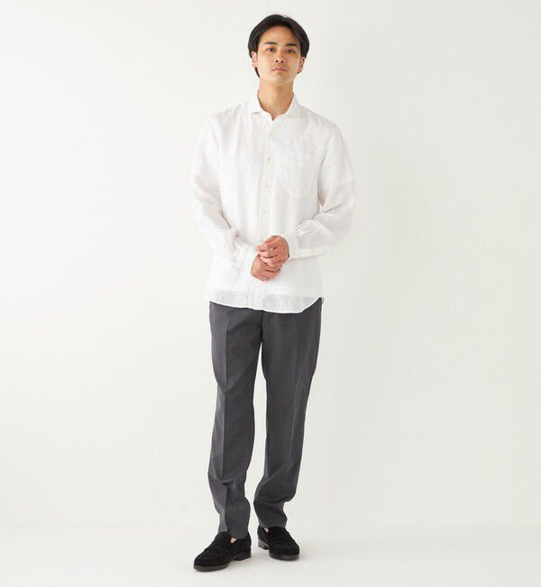 SHIPS Colors 「SHIPS Colors:〈洗濯機可能〉リネン セミワイドカラー シャツ」|シャツ・ブラウス|