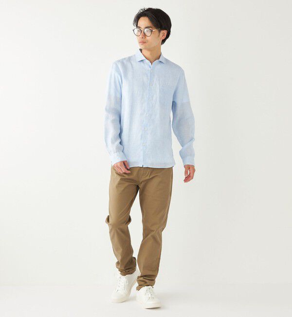 SHIPS Colors 「SHIPS Colors:〈洗濯機可能〉リネン セミワイドカラー シャツ」|シャツ・ブラウス|