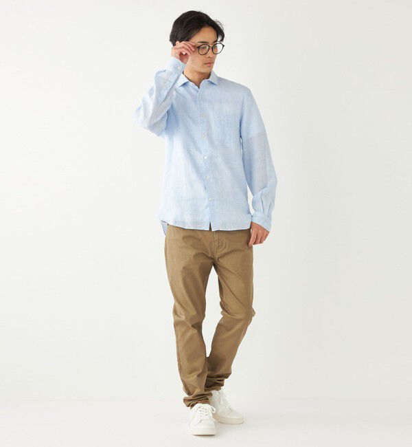 SHIPS Colors 「SHIPS Colors:〈洗濯機可能〉リネン セミワイドカラー シャツ」|シャツ・ブラウス|