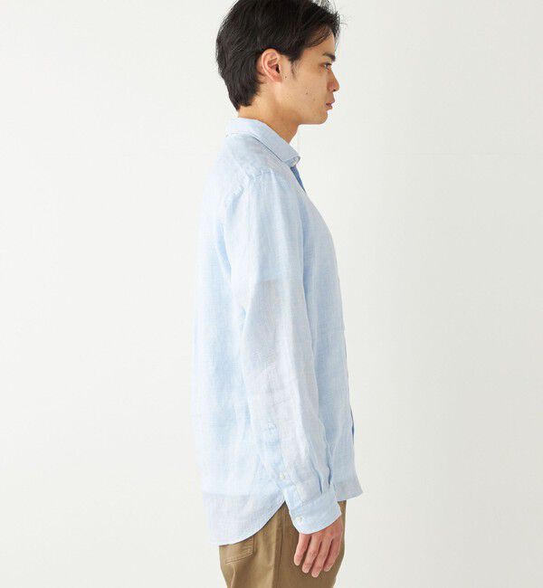 SHIPS Colors 「SHIPS Colors:〈洗濯機可能〉リネン セミワイドカラー シャツ」|シャツ・ブラウス|