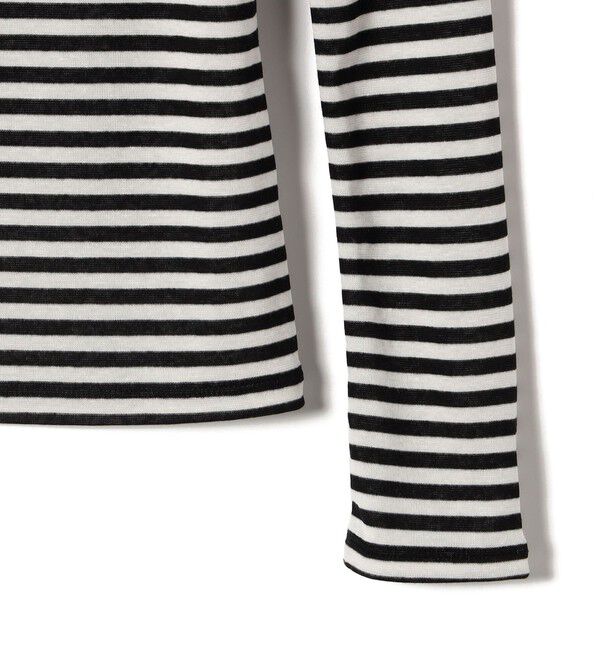 SHIPS for women「Onit:〈手洗い可能〉ハーフ ミラノリブ ボーダー オフショルダー」|Tシャツ・カットソー|