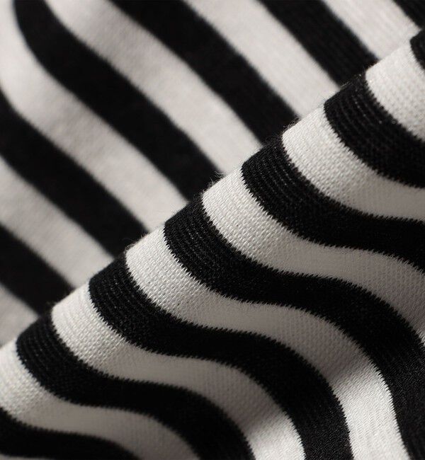 SHIPS for women「Onit:〈手洗い可能〉ハーフ ミラノリブ ボーダー オフショルダー」|Tシャツ・カットソー|