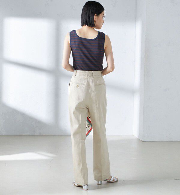 SHIPS for women「〈手洗い可能〉ストレッチ チノ タック パンツ」|チノ|