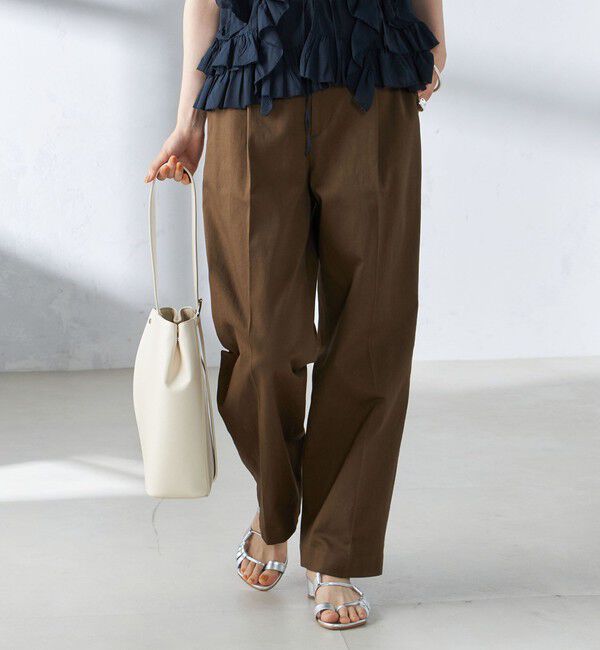 SHIPS for women「〈手洗い可能〉ストレッチ チノ タック パンツ」|チノ|