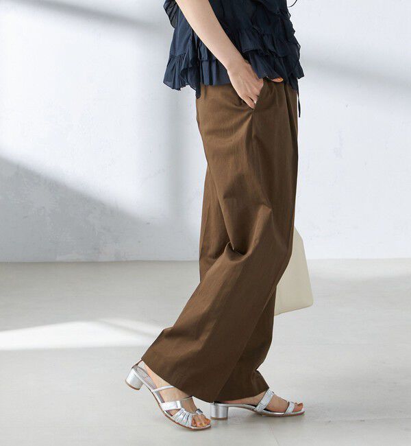 SHIPS for women「〈手洗い可能〉ストレッチ チノ タック パンツ」|チノ|