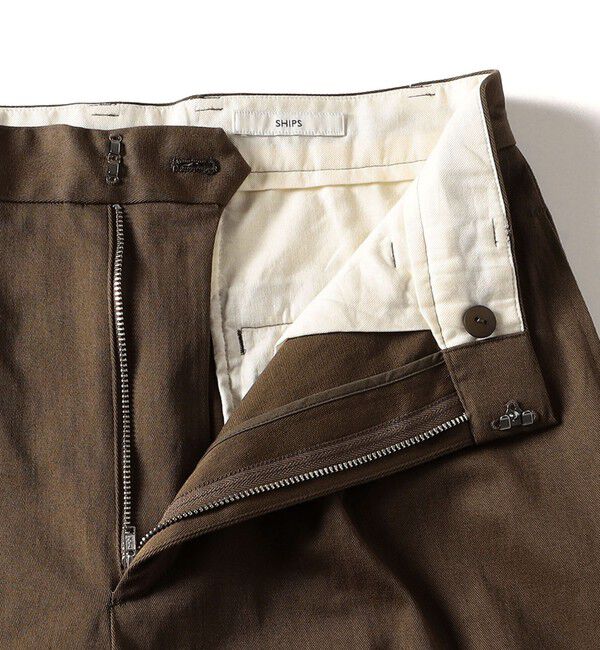 SHIPS for women「〈手洗い可能〉ストレッチ チノ タック パンツ」|チノ|