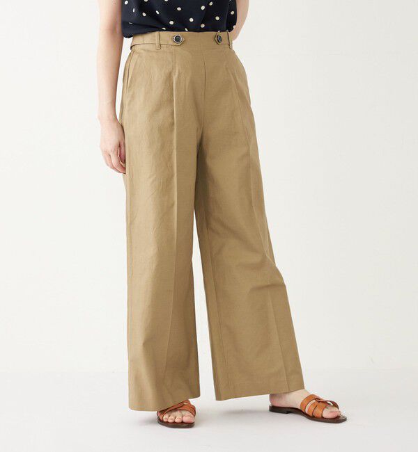 SHIPS Colors 「SHIPS Colors:〈手洗い可能〉コットンリネン ボタン ワイド パンツ」|その他|