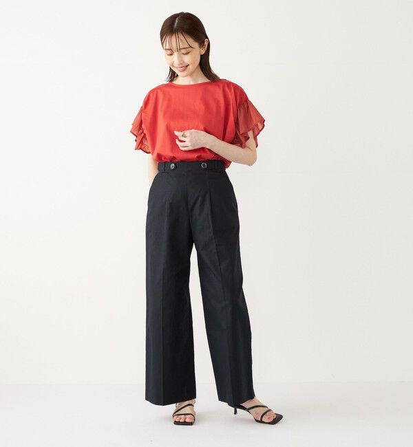 SHIPS Colors 「SHIPS Colors:〈手洗い可能〉コットンリネン ボタン ワイド パンツ」|その他|