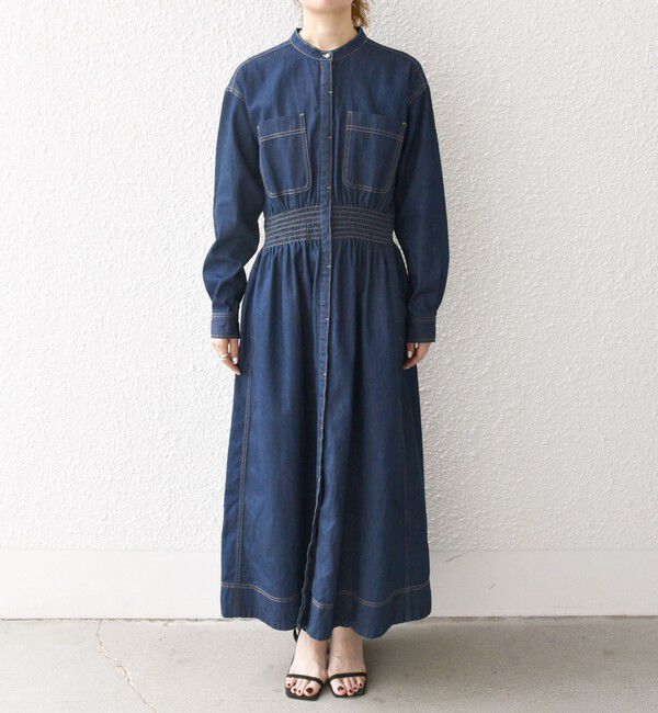 SHIPS any「SHIPS any: シャーリング デニム ポケット ワンピース ［SHIPS any DENIM］」|ワンピース|