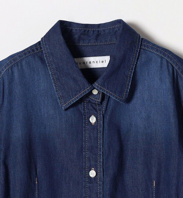 quaranciel「quaranciel:〈洗濯機可能〉デニム ボリュームスリーブ ウエストシェイプ シャツ」|シャツ・ブラウス|
