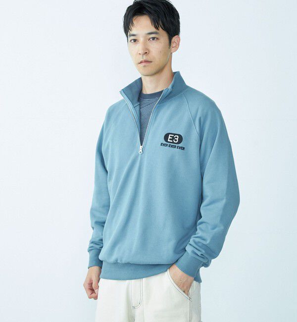 SHIPS「City Ambient Products: エンブロイダリー ハーフジップ スウェット」|スウェット・ジャージ|