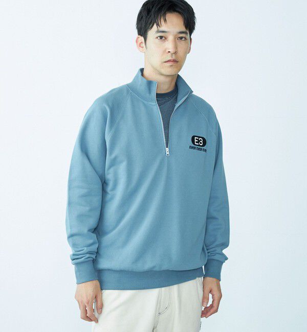 SHIPS「City Ambient Products: エンブロイダリー ハーフジップ スウェット」|スウェット・ジャージ|