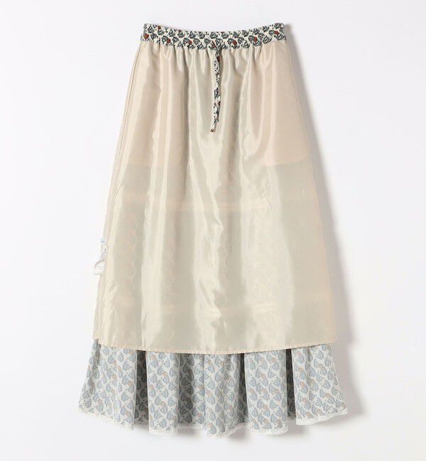 SHIPS any「SHIPS any:〈手洗い可能〉リーフ プリント ハシゴレース ティアード スカート」|スカート|