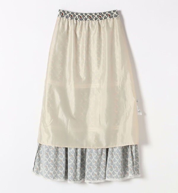 SHIPS any「SHIPS any:〈手洗い可能〉リーフ プリント ハシゴレース ティアード スカート」|スカート|