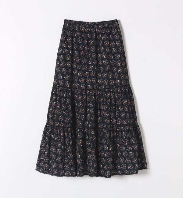 SHIPS any「SHIPS any:〈手洗い可能〉リーフ プリント ハシゴレース ティアード スカート」|スカート|