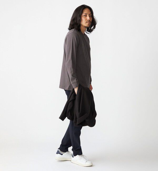 SHIPS「【WEB限定】SHIPS:〈抗菌・防臭〉テレワーク ビズ ワンポイントロゴ クルーネック長袖Tシャツ」|Tシャツ・カットソー|