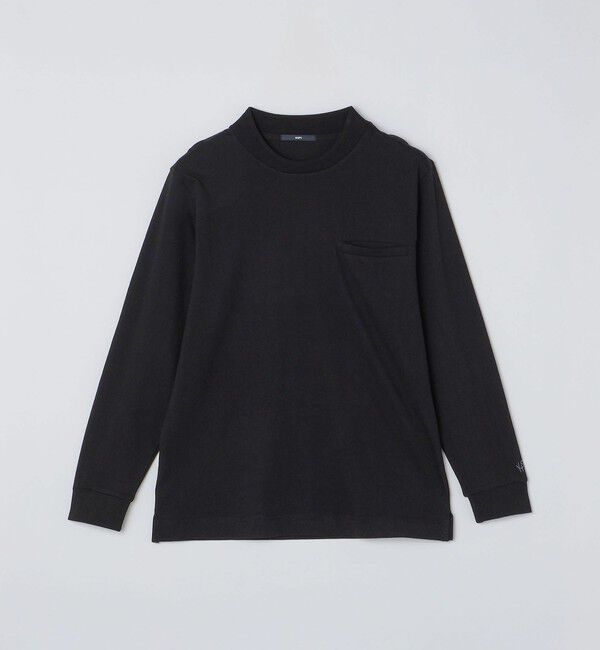 SHIPS「【WEB限定】SHIPS:〈抗菌・防臭〉テレワーク ビズ ワンポイントロゴ クルーネック長袖Tシャツ」|Tシャツ・カットソー|ブラック