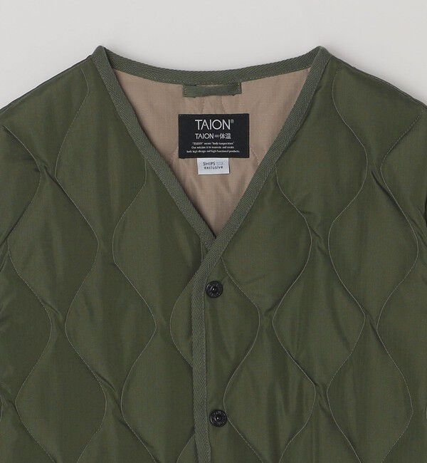 SHIPS any「【SHIPS any別注】TAION: 〈手洗い可能〉ダウンキルト スリット ボタン カーディガン◇」|ダウン|