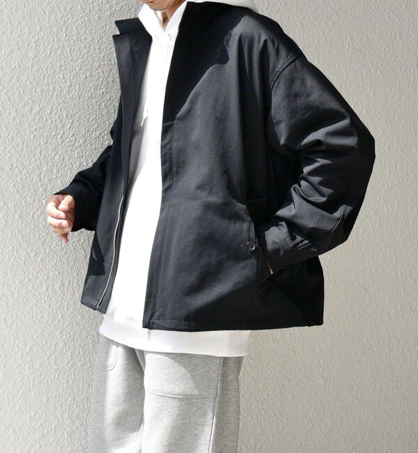 SHIPS any「【WEB限定】SHIPS any: オーバーサイズ コットン ギャバジン スピンドル トラック ブルゾン 24FW◇」|ブルゾン・スタジャン|