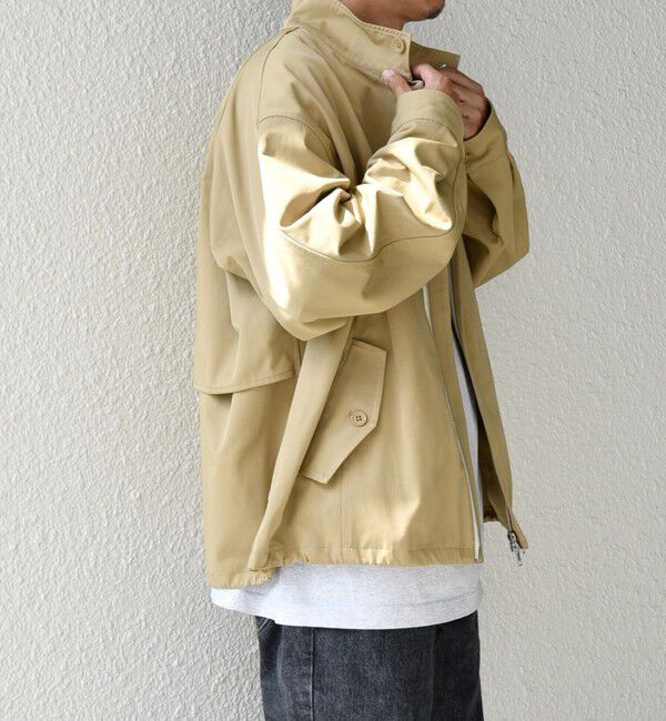 SHIPS any「【WEB限定】SHIPS any: オーバーサイズ コットン ギャバジン スピンドル トラック ブルゾン 24FW◇」|ブルゾン・スタジャン|