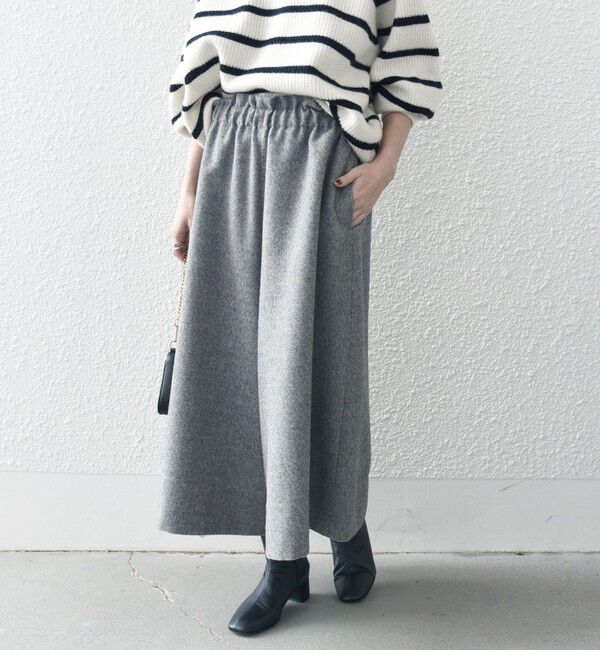 SHIPS any「SHIPS any:〈洗濯機可能〉ウールライク ギャザー キュロット パンツ」|キュロット|