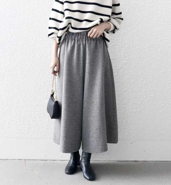 SHIPS any「SHIPS any:〈洗濯機可能〉ウールライク ギャザー キュロット パンツ」|キュロット|