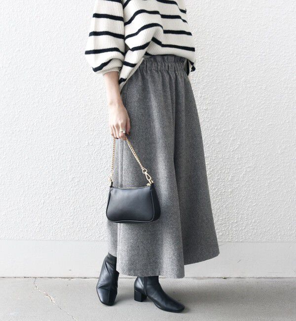 SHIPS any「SHIPS any:〈洗濯機可能〉ウールライク ギャザー キュロット パンツ」|キュロット|