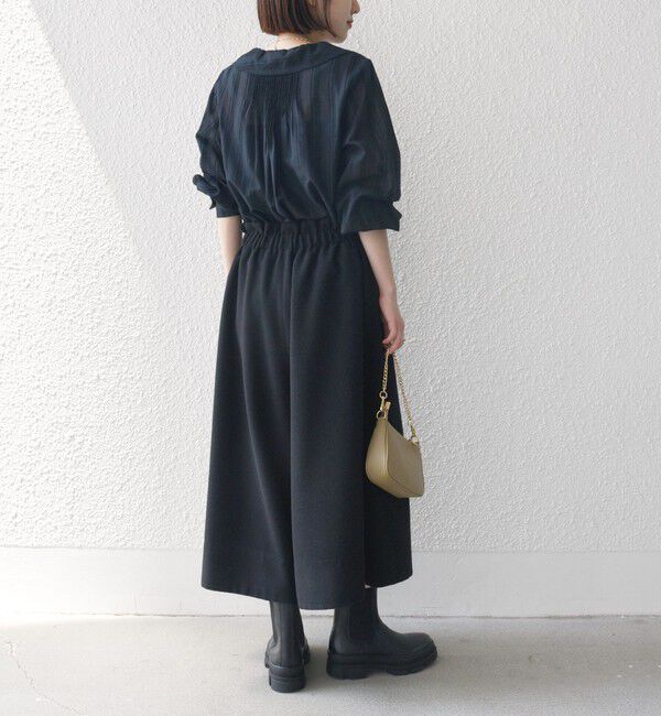 SHIPS any「SHIPS any:〈洗濯機可能〉ウールライク ギャザー キュロット パンツ」|キュロット|