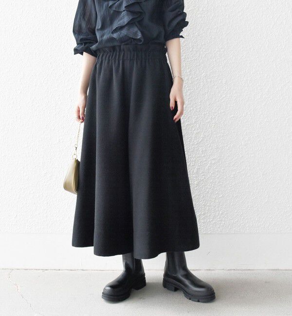 SHIPS any「SHIPS any:〈洗濯機可能〉ウールライク ギャザー キュロット パンツ」|キュロット|