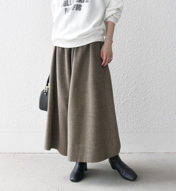 SHIPS any「SHIPS any:〈洗濯機可能〉ウールライク ギャザー キュロット パンツ」|キュロット|