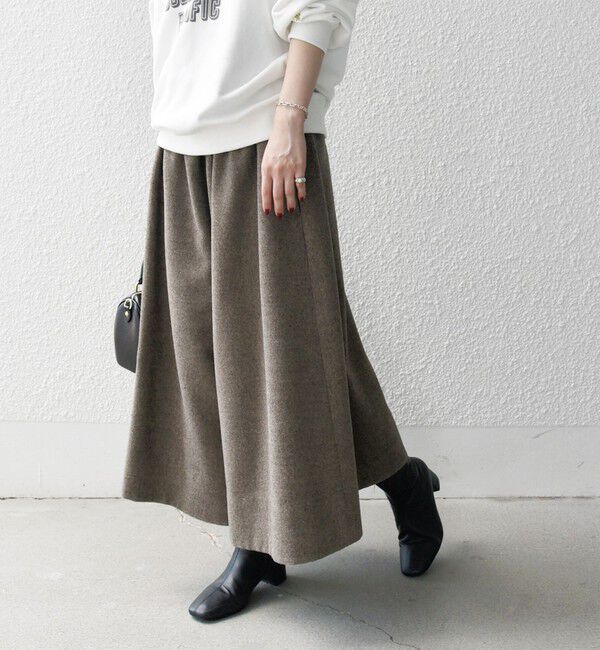 SHIPS any「SHIPS any:〈洗濯機可能〉ウールライク ギャザー キュロット パンツ」|キュロット|