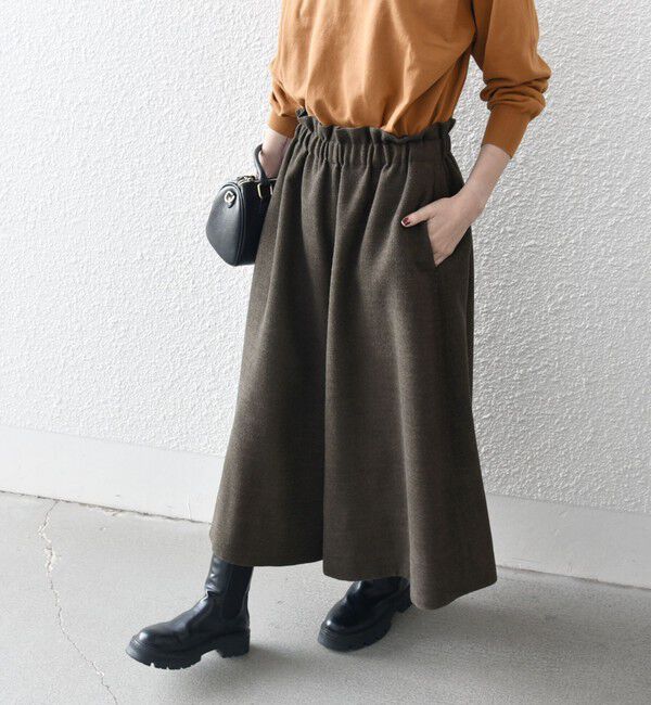SHIPS any「SHIPS any:〈洗濯機可能〉ウールライク ギャザー キュロット パンツ」|キュロット|
