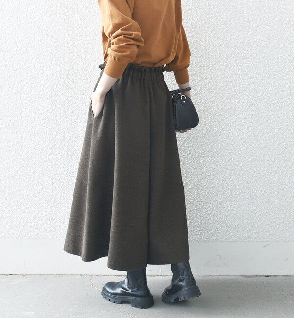 SHIPS any「SHIPS any:〈洗濯機可能〉ウールライク ギャザー キュロット パンツ」|キュロット|