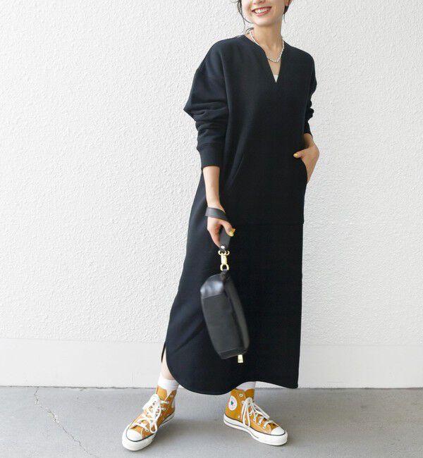 SHIPS any「【WEB限定】SHIPS any: USA コットン 裏起毛 ポケット スウェット ワンピース」|ワンピース|