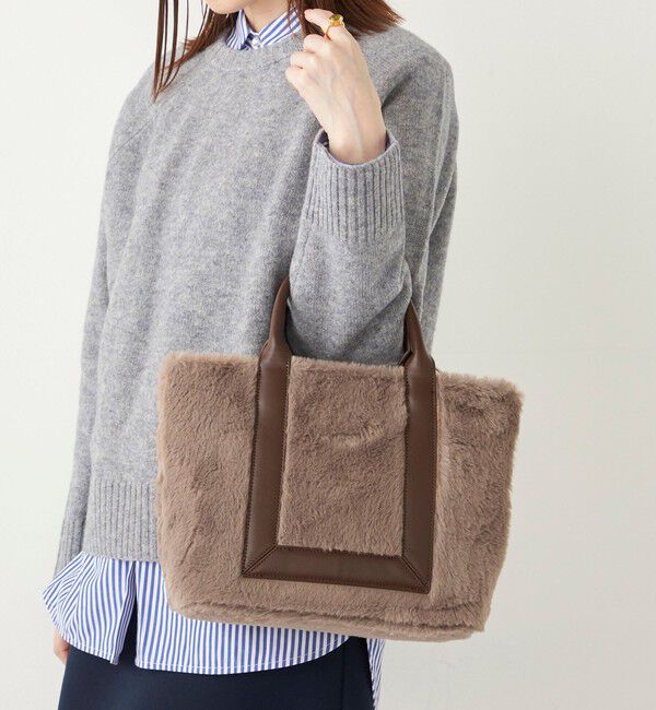 SHIPS Colors 「SHIPS Colors:フェイクファー 配色 トート バッグ◇」|トートバッグ|