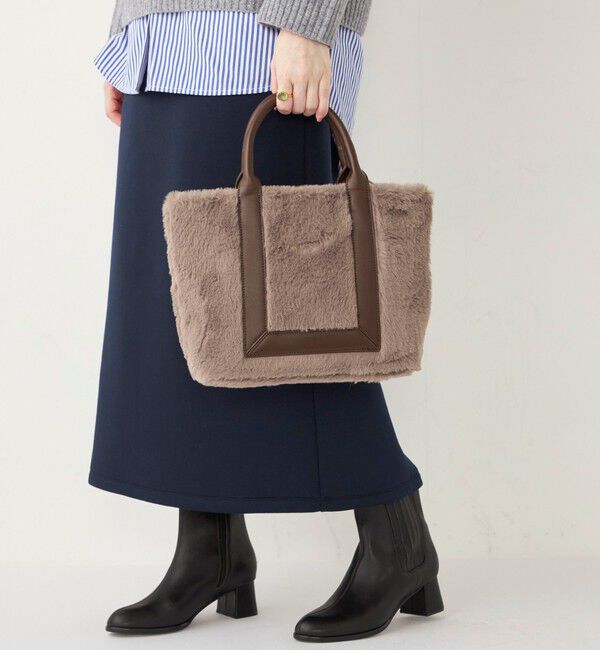 SHIPS Colors 「SHIPS Colors:フェイクファー 配色 トート バッグ◇」|トートバッグ|