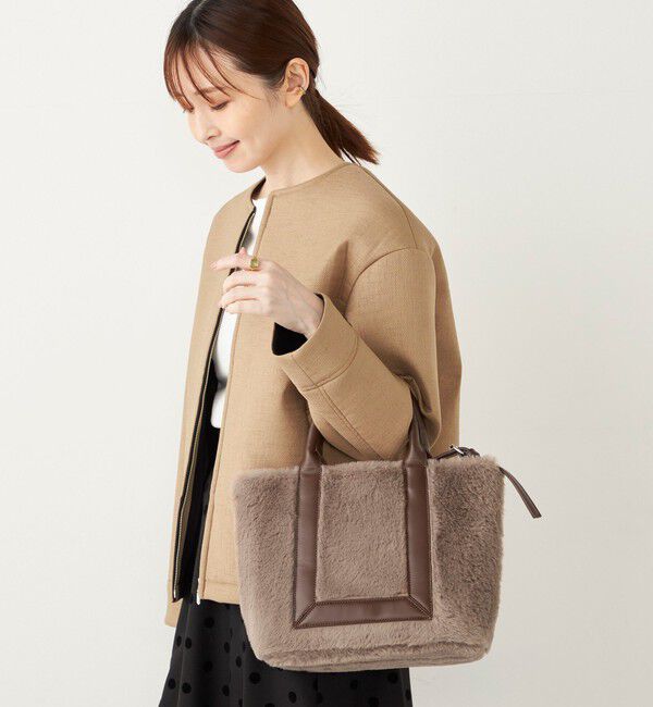 SHIPS Colors 「SHIPS Colors:フェイクファー 配色 トート バッグ◇」|トートバッグ|