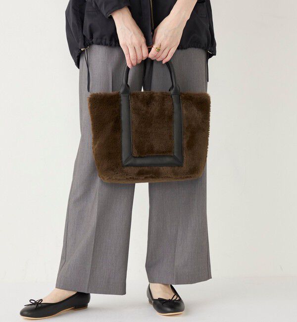 SHIPS Colors 「SHIPS Colors:フェイクファー 配色 トート バッグ◇」|トートバッグ|ブラウン